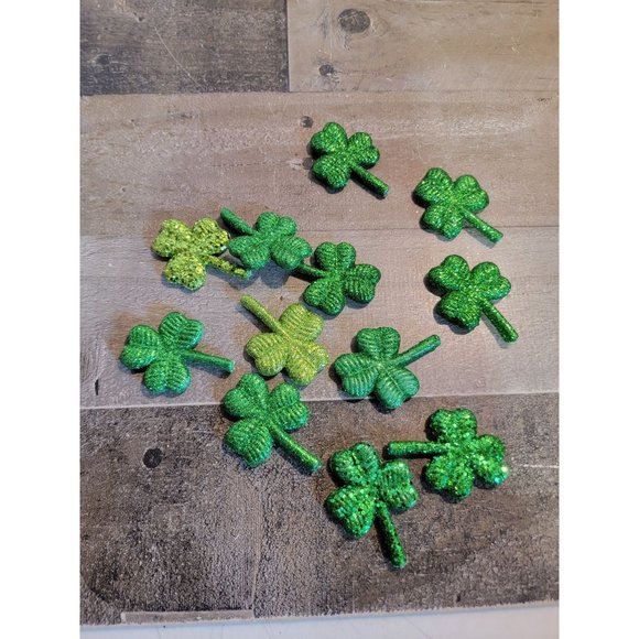 St patricks day glitter mini clover set decor green - Picture 5 of 5